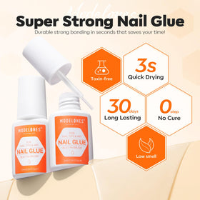 modelones brush applicator close-up for precise, mess-free glue placement