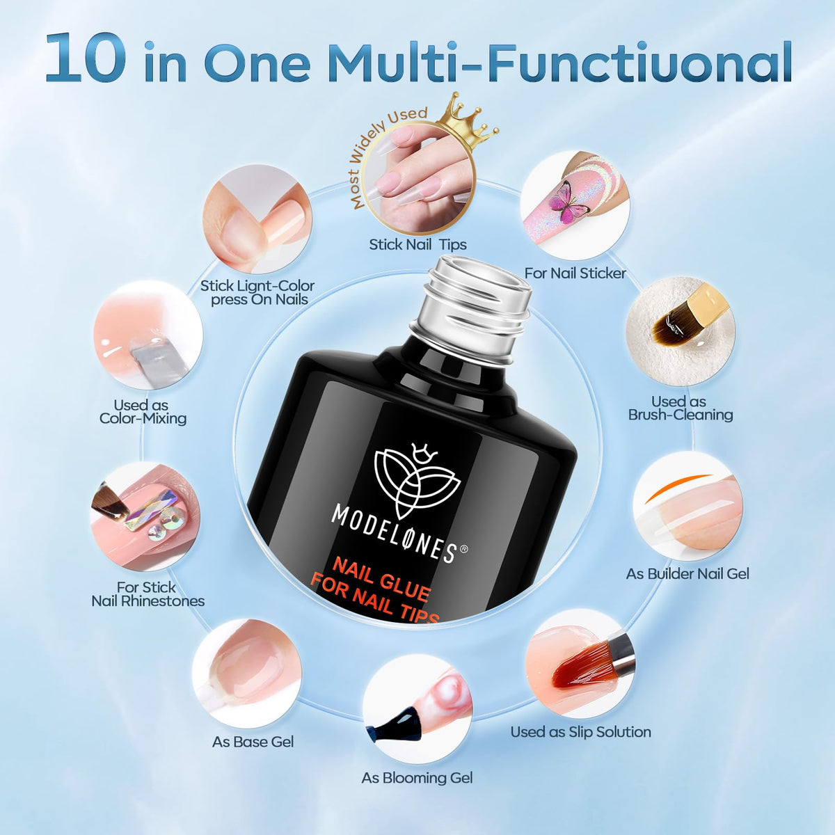 modelones brush applicator closeup for precise gel placement