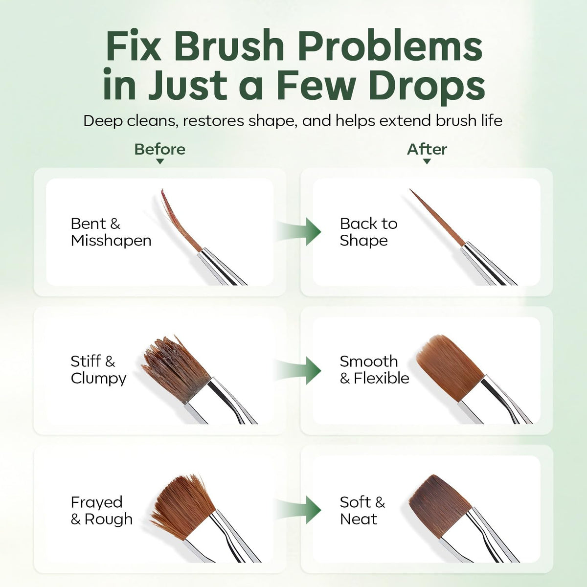 modelones brush before and after cleaning showing restored bristles and precision benefit