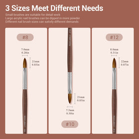 modelones brush in use applying acrylic for controlled sculpting and clean cuticle lines
