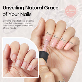 modelones brush stroke across nail swatch showing even application benefit: streak-free finish