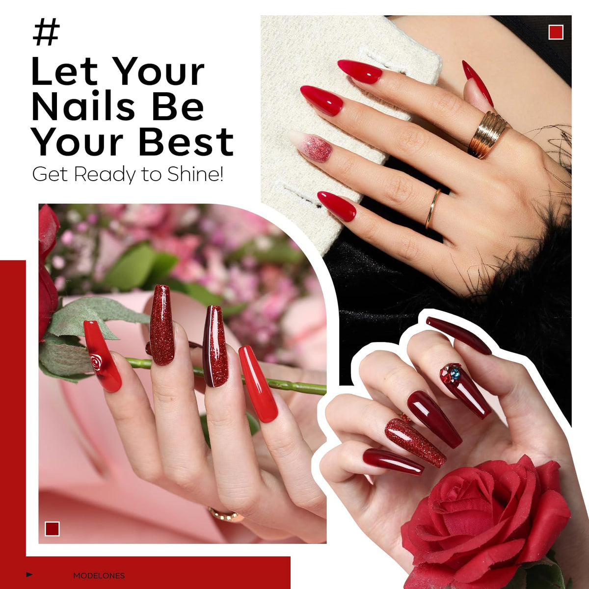 modelones brush stroke on nail showing smooth application and even coverage