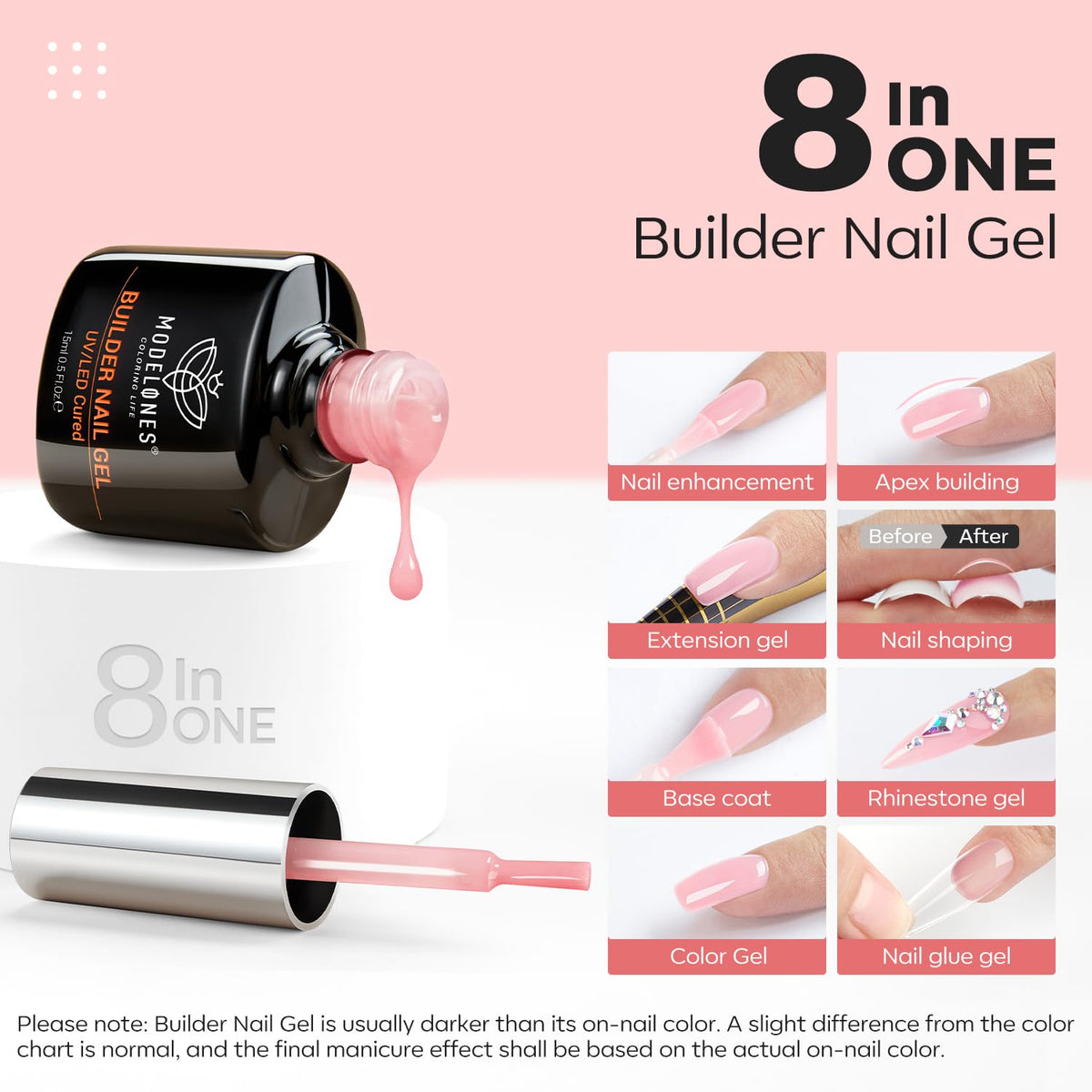 modelones built-in brush close-up showing easy precise application advantage