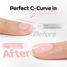 modelones nail C-curve detail demonstrating structural support and shape retention