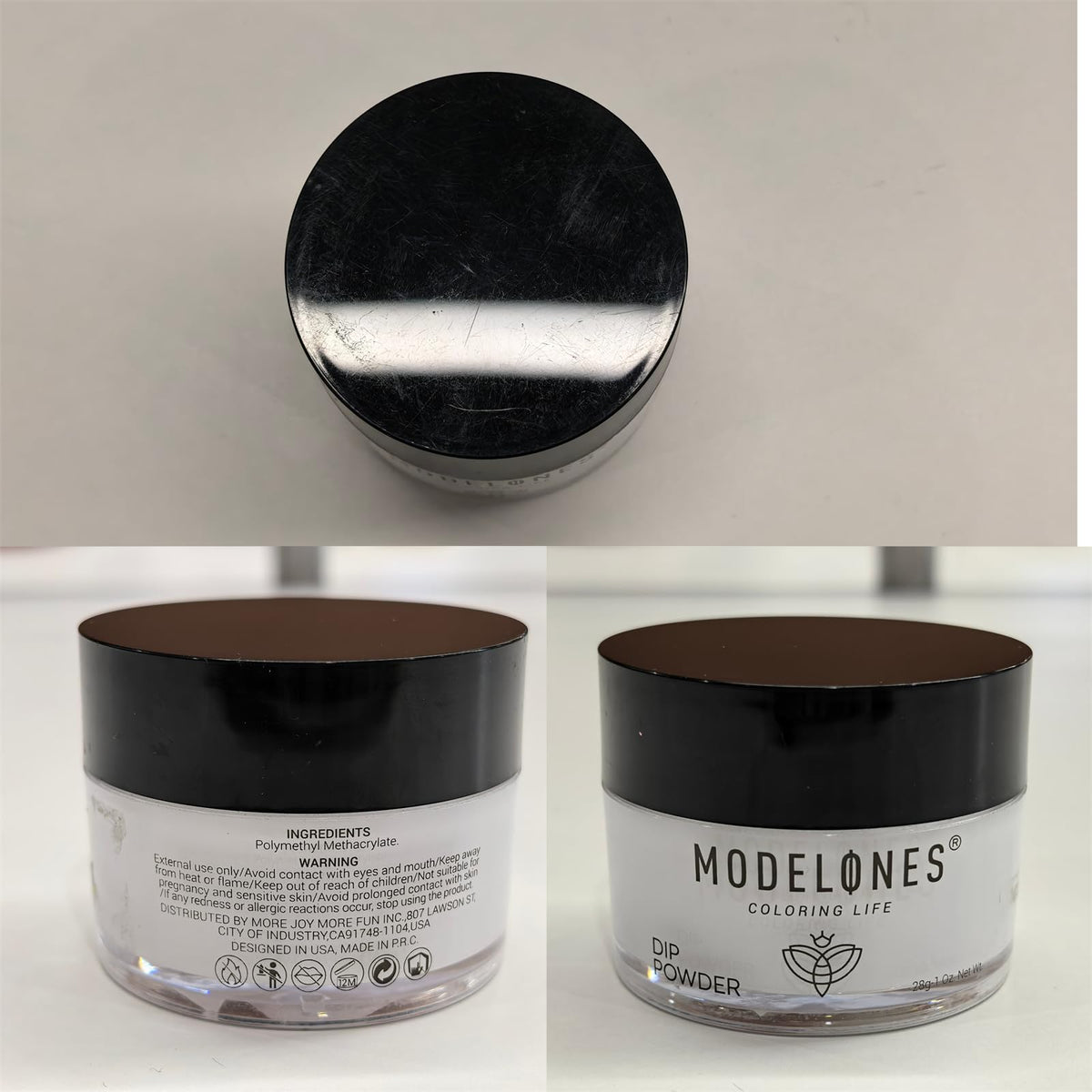 modelones clear dip powder finished glossy nails demonstrating long-lasting shine