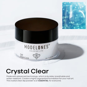 modelones clear dip powder in use dipping a nail for faster lamp-free results
