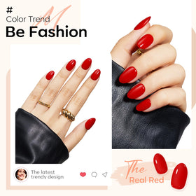 modelones close-up of oval nail surface texture highlighting smooth finish and shine