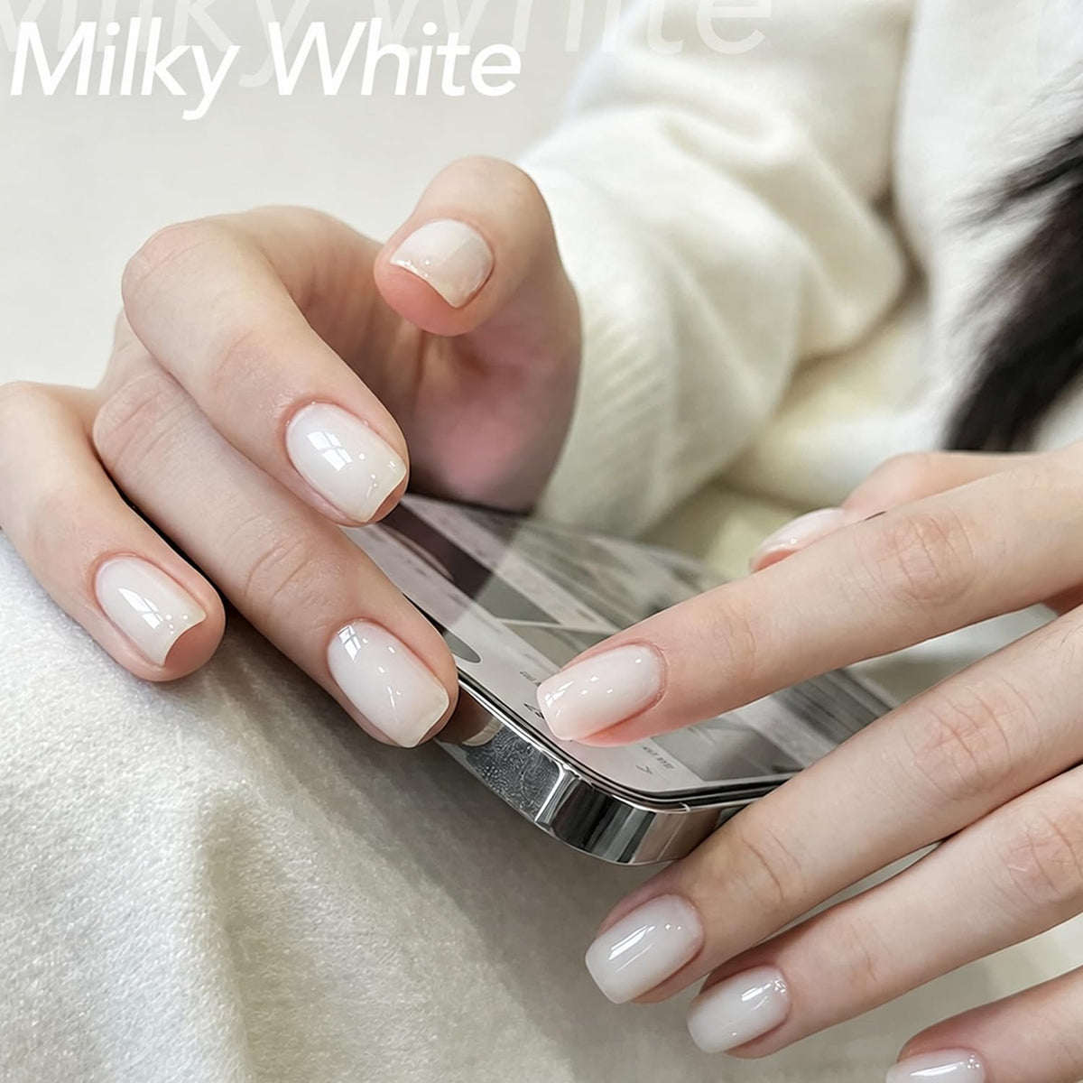 modelones close-up polish stroke showing smooth milky texture and coverage