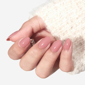 modelones close-up of semi-transparent oval nail texture for realistic finish