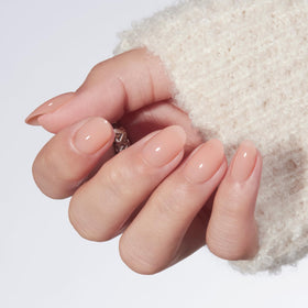 modelones close-up of nail surface texture highlighting smooth semi-transparent finish