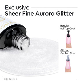 modelones close-up of ultra-fine glitter texture for smooth sparkle