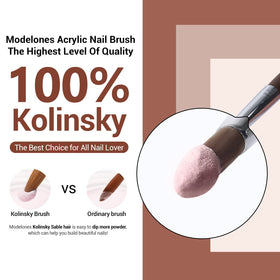 modelones close-up of Kolinsky tip demonstrating fine point and smooth product release
