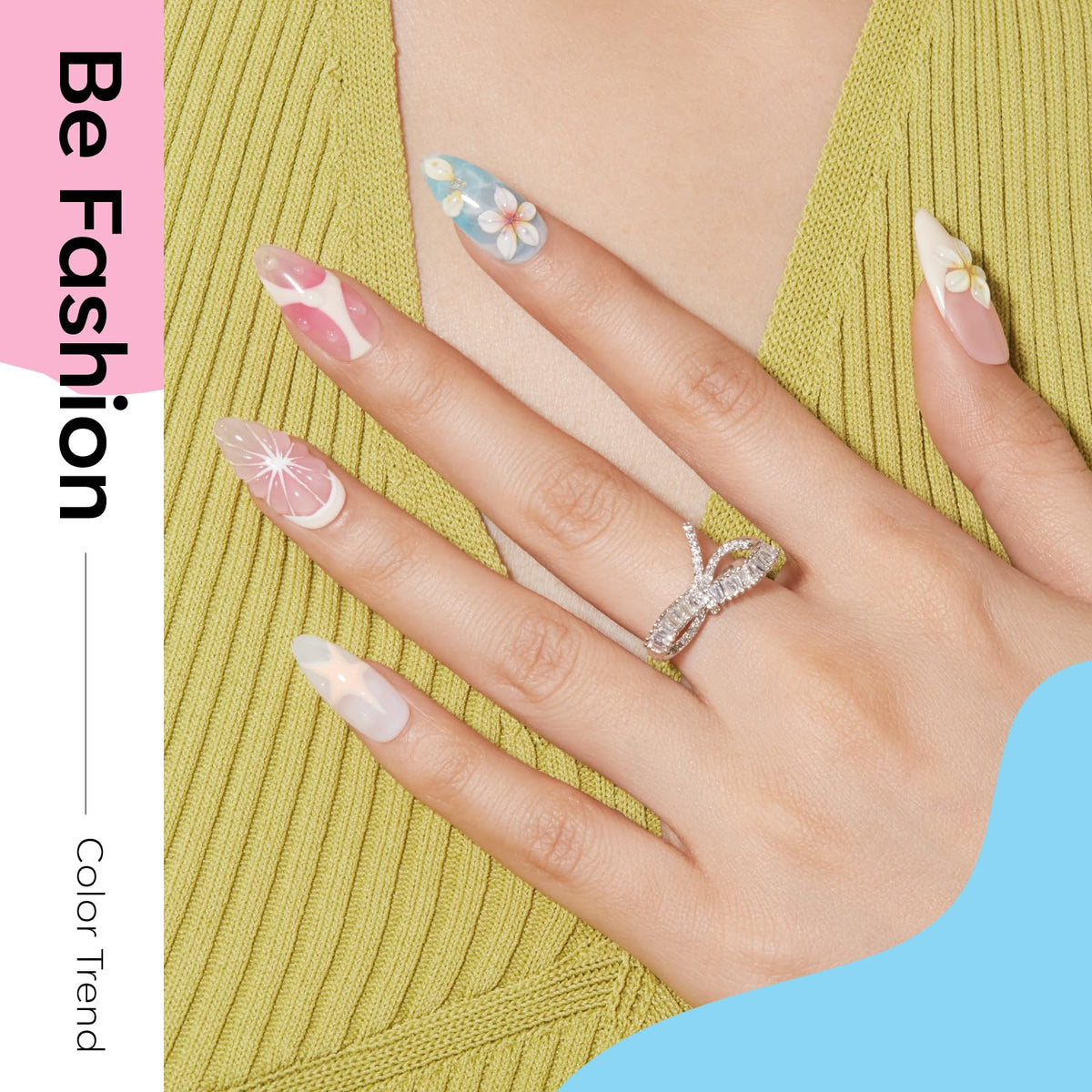modelones color swatch array displaying five pastel jelly and creamy shades for mixing