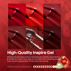 modelones color swatch card with six red shades for easy shade selection