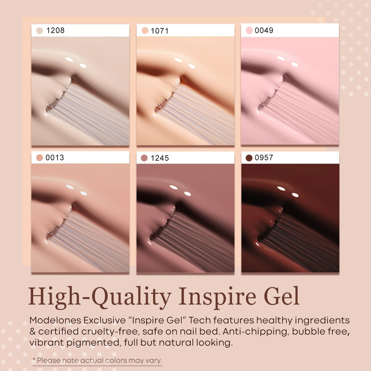 modelones close-up of color-window label for easy shade identification and selection