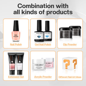 modelones compatibility with gel polish showing multiple color bottles for versatile use