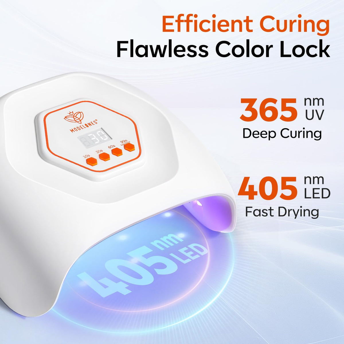 Modelones control panel showing four timers for precise curing times