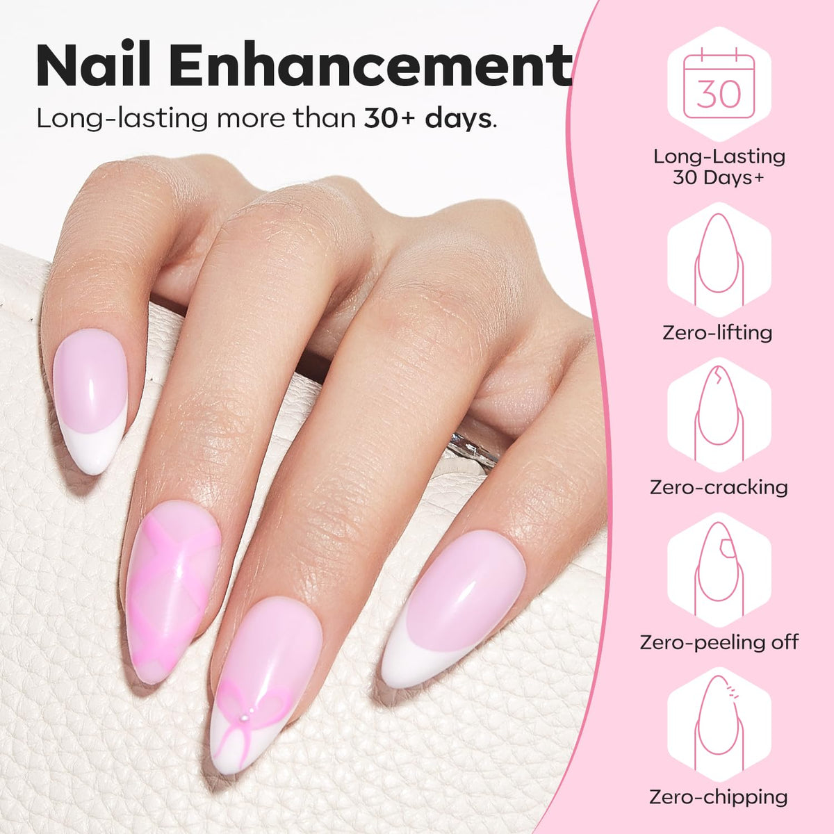 modelones cured glossy nails under LED lamp showing long-lasting shine