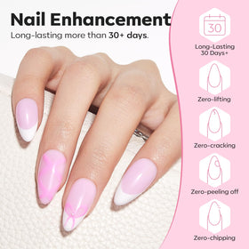 modelones cured glossy nails under LED lamp showing long-lasting shine