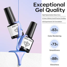 modelones cured nail close-up displaying swirl shell and aurora shimmer
