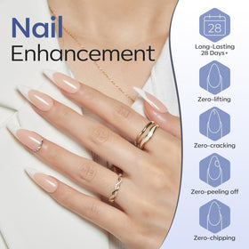 modelones cured nails high gloss showing mirror-like shine and long-lasting protection benefit