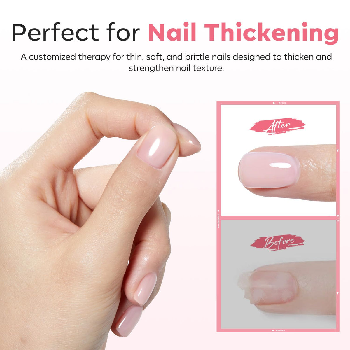 modelones cured nails milky nude finish illustrating protective natural look