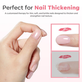 modelones cured nails milky nude finish illustrating protective natural look