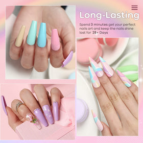 modelones cured nails on hand featuring glossy pastel manicure for long-lasting style benefit