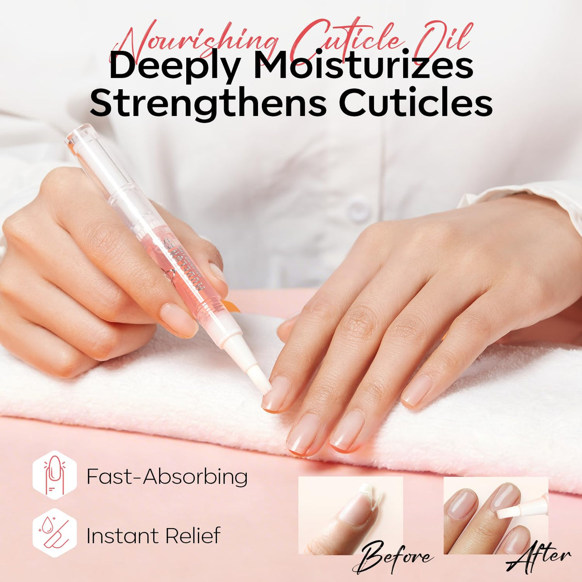 modelones cuticle oil pen closeup delivering vitamins for hydrated cuticles
