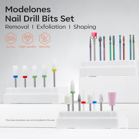 Modelones diamond and carbide bits close-up highlighting grit detail for efficient acrylic removal