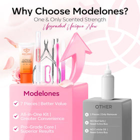 modelones file and brush prepping nails for smooth polish
