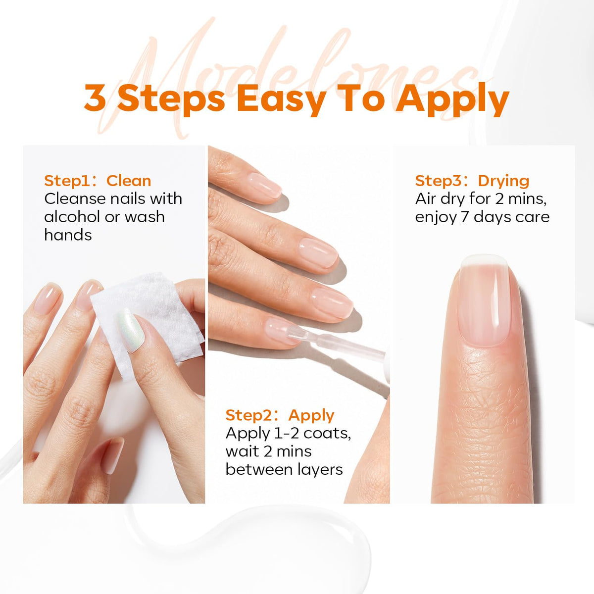 modelones hands with natural finish nails showing healthier appearance benefit