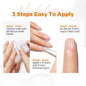 modelones hands with natural finish nails showing healthier appearance benefit