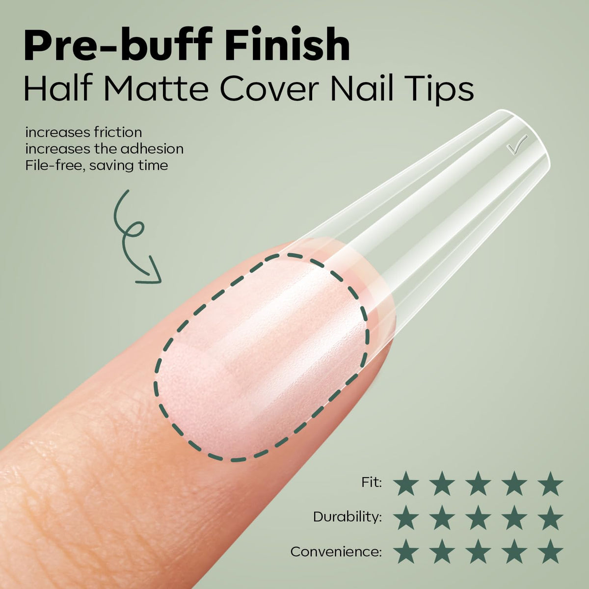 modelones manicured hand with finished coffin extensions showing salon finish
