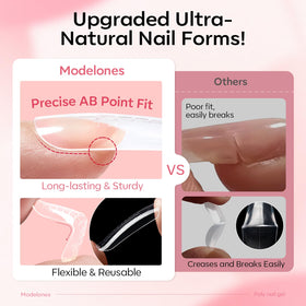 Modelones finished French manicure showcasing neat tips and glossy finish