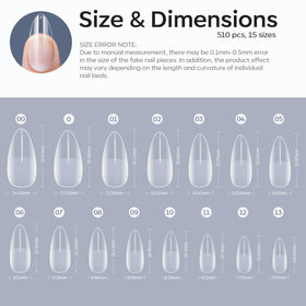 modelones finished almond manicure showing elegant elongation