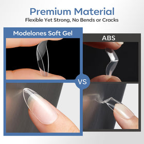modelones finished manicure in lifestyle scene showing salon-quality results