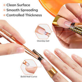 Modelones close-up of flat head bristles demonstrating smooth gel spread