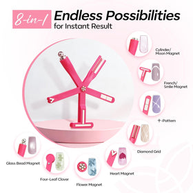 Modelones French line and diamond-inspired cat eye nails displaying multi-effect versatility