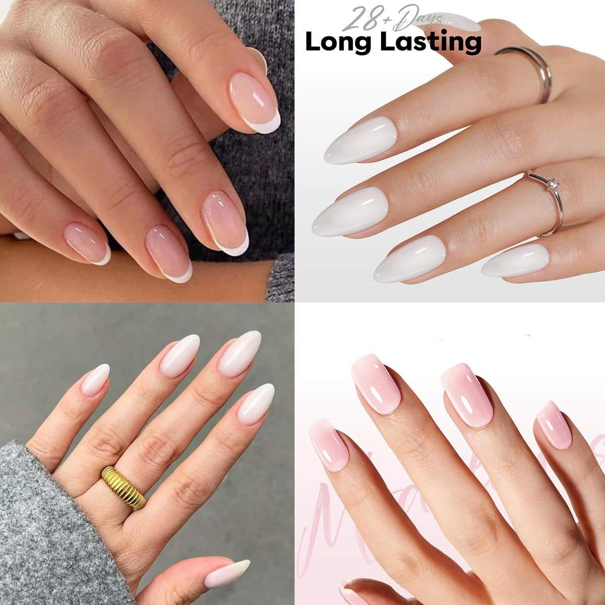 modelones French manicure on natural nails benefit: salon-style clean tips