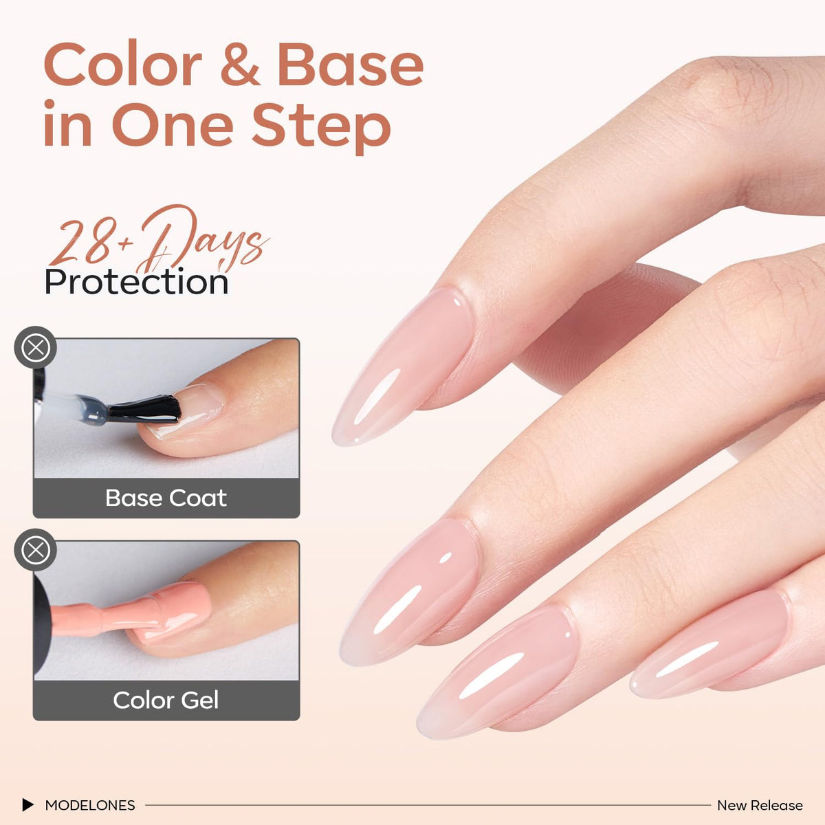 modelones applying a crisp French tip with the rubber base gel for precise smile lines