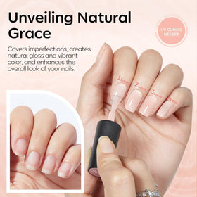 modelones French tip demo on fingertips showing crisp tips and long-lasting shine