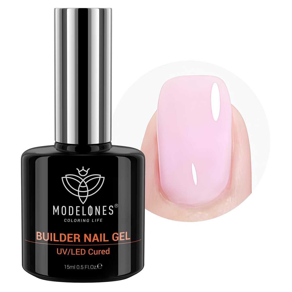 modelones front bottle showing baby pink shade and multiuse benefit