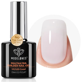 modelones front bottle showing milky white gel and label, clear product information