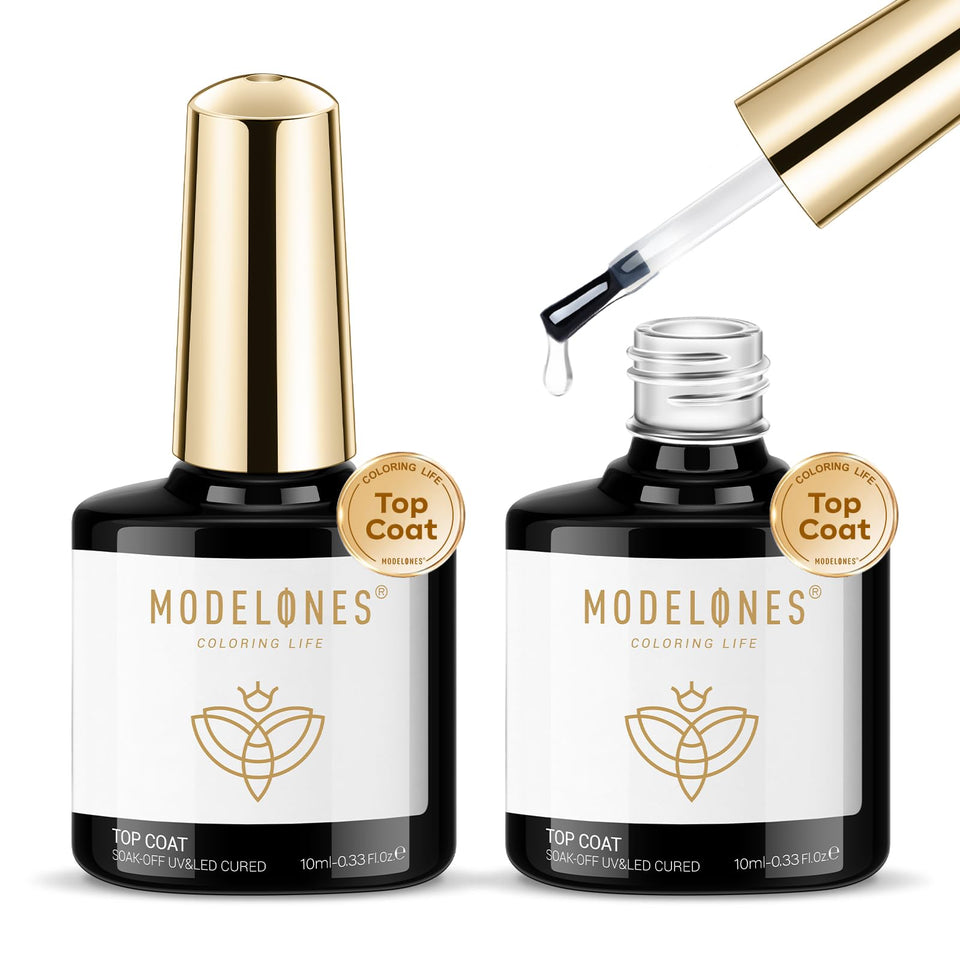modelones front bottle pair showing clear top coat and packaging benefit salon-ready supply