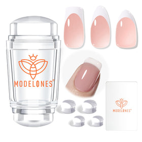 modelones front of kit showing stamper scraper and heads for easy French tips