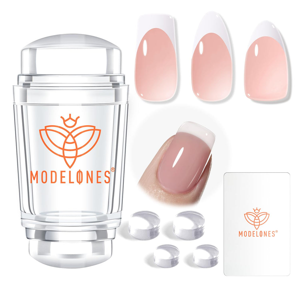modelones front of kit showing stamper scraper and heads for easy French tips