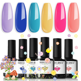 modelones front packaging showing six vibrant gel bottles and bright palette benefit
