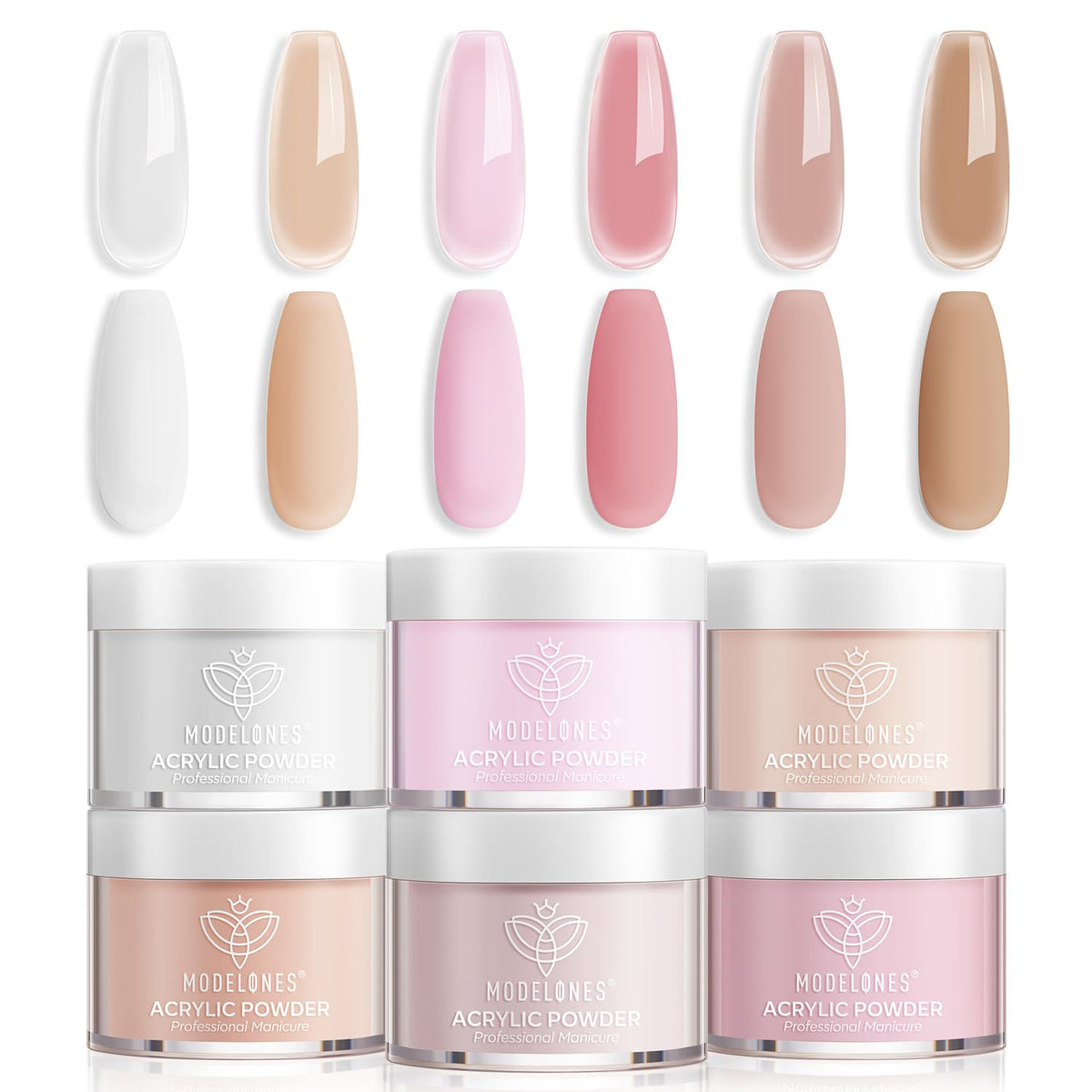 modelones front packaging with six jelly nude shades showing product range and quick selection benefit