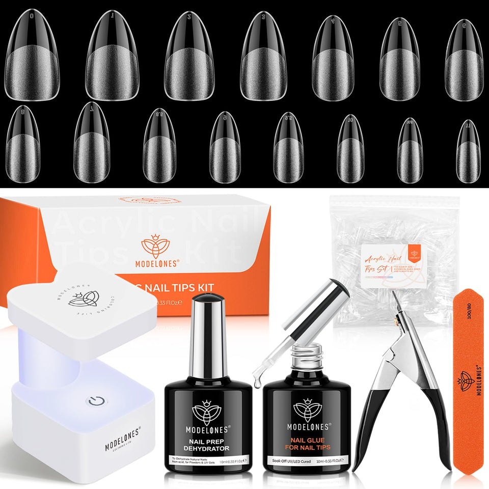 modelones front packaging showing complete almond gel kit and benefits